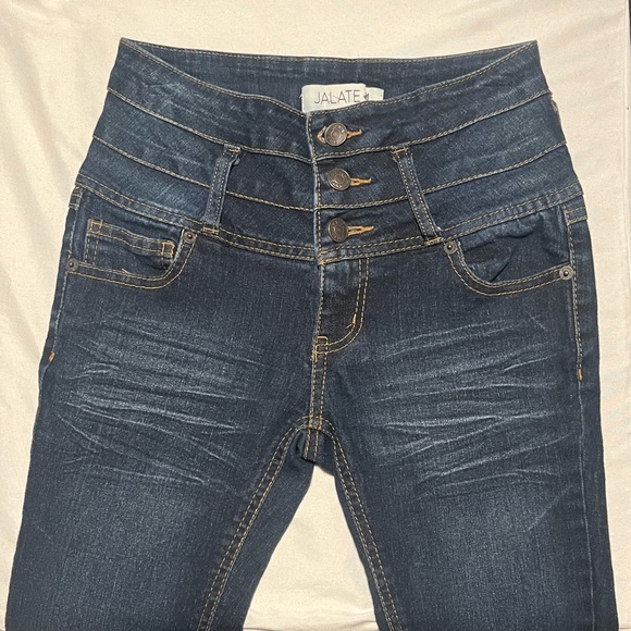 JALATE Jeans high waist, 3 button/zip thick waist band skinny Jeans - Picture 4 of 6